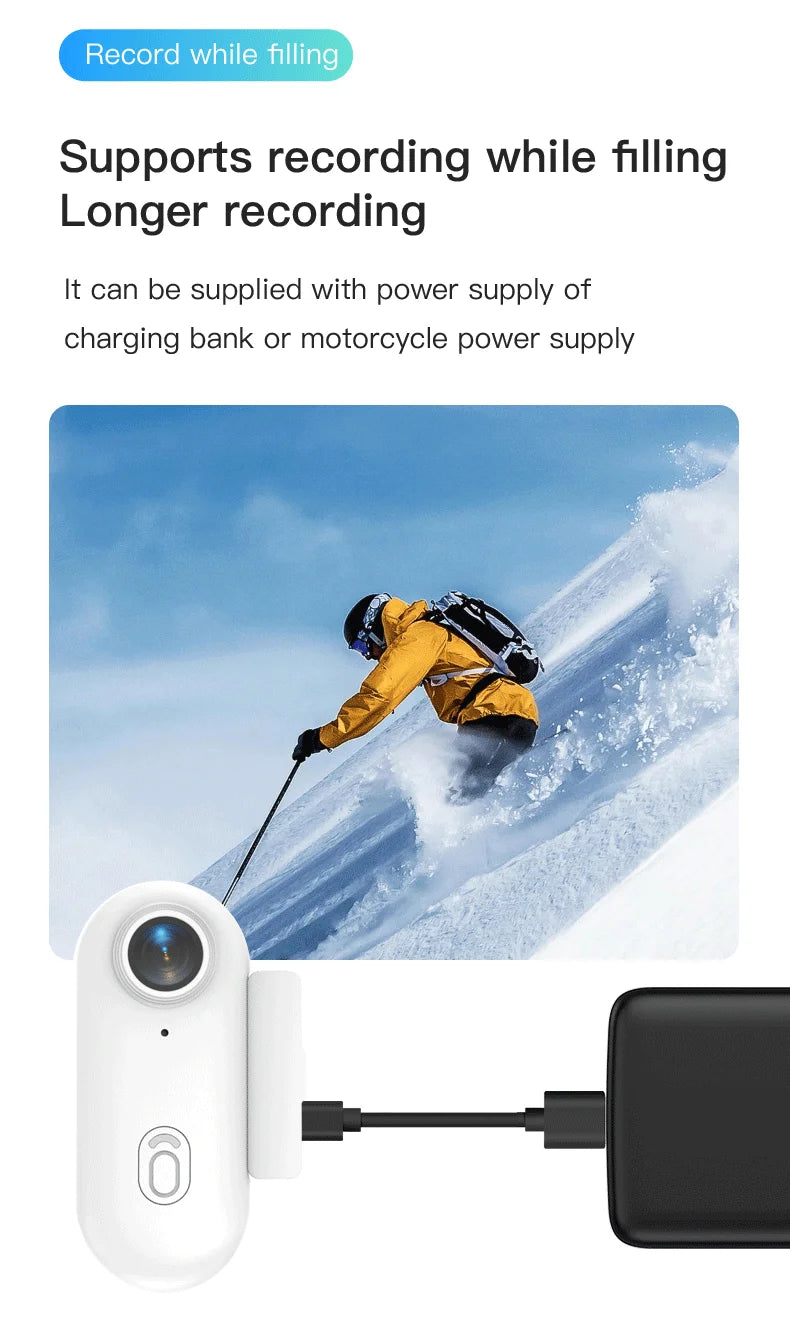 Travel Ready 4K Camera Mini HD 1080P Action Cam Wireless WiFi Bodycam Sport Recorder Pocket Lens Outdoor Adventure Photography