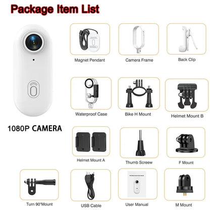 Travel Ready 4K Camera Mini HD 1080P   Action Cam Wireless WiFi Bodycam Sport Recorder Pocket Lens Outdoor Adventure Photography