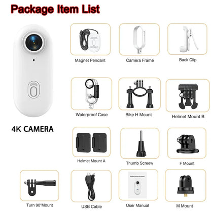 Travel Ready 4K Camera Mini HD 1080P   Action Cam Wireless WiFi Bodycam Sport Recorder Pocket Lens Outdoor Adventure Photography