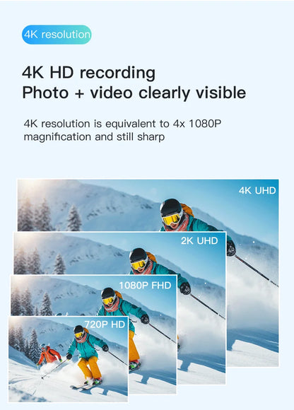 Travel Ready 4K Camera Mini HD 1080P   Action Cam Wireless WiFi Bodycam Sport Recorder Pocket Lens Outdoor Adventure Photography